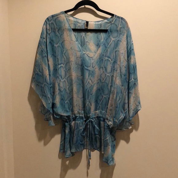 snake print beach cover up